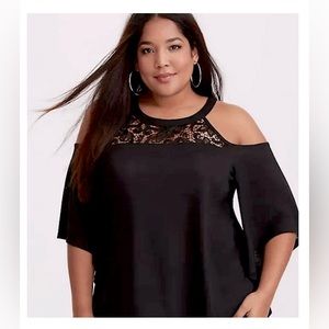Torrid Cold Shoulder Black Top
